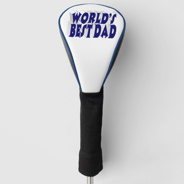 Best Dad dark blue 3d text Golf Head Cover (Front)