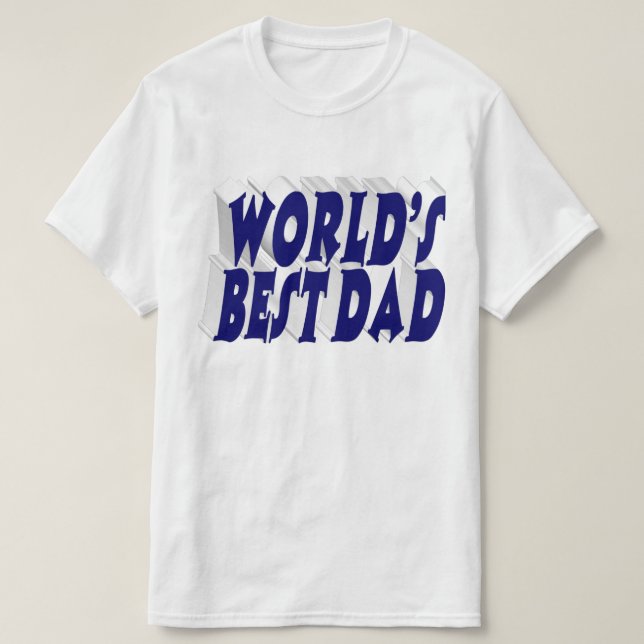 Best Dad dark blue 3d text T-Shirt (Design Front)