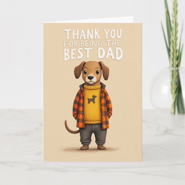 Best Dad Dog Art Card (Front)