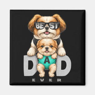 Best Dad Dog Funny Fathers Day Gift Cute Puppy Magnet