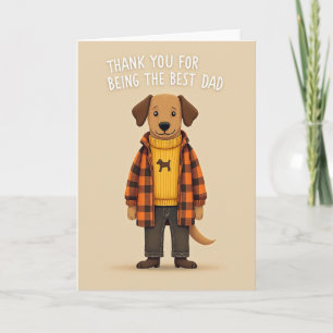 Best Dad Dog Illustration Card