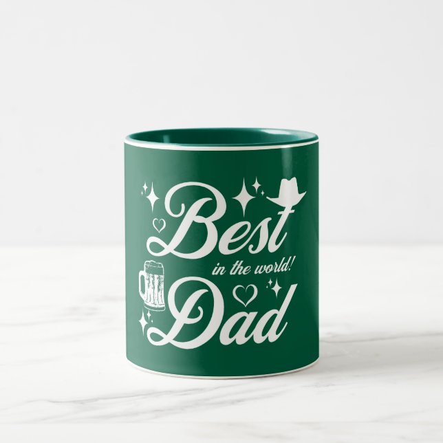 Best Dad Elegant Design Two-Tone Coffee Mug (Center)