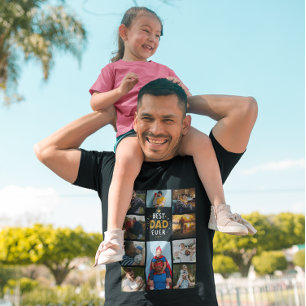 Best dad ever 10 photo collage hero dad black T-Shirt