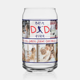 Best Dad Ever 10 Photo Collage Modern Fathers Day Can Glass