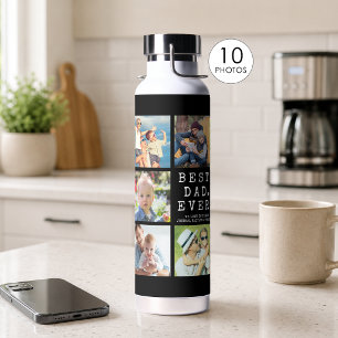 BEST DAD EVER 10 Photos Personalised Water Bottle