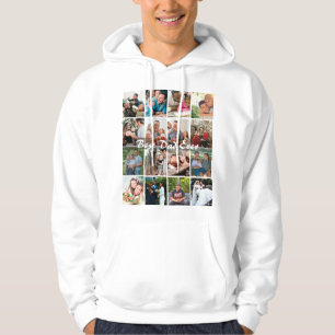 Best Dad Ever 12 Photo Collage Personalised Father Hoodie