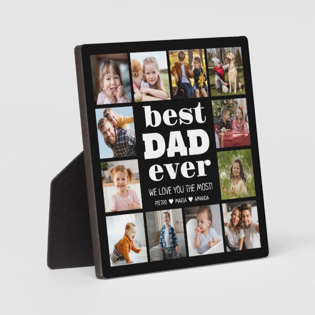 Best DAD Ever 12 Photo Collage  Plaque (Front)