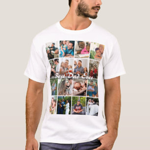 Best Dad Ever 16 Photo Collage Personalised Father T-Shirt