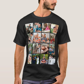 Best Dad Ever 16 Photo Collage Personalized Father T-Shirt