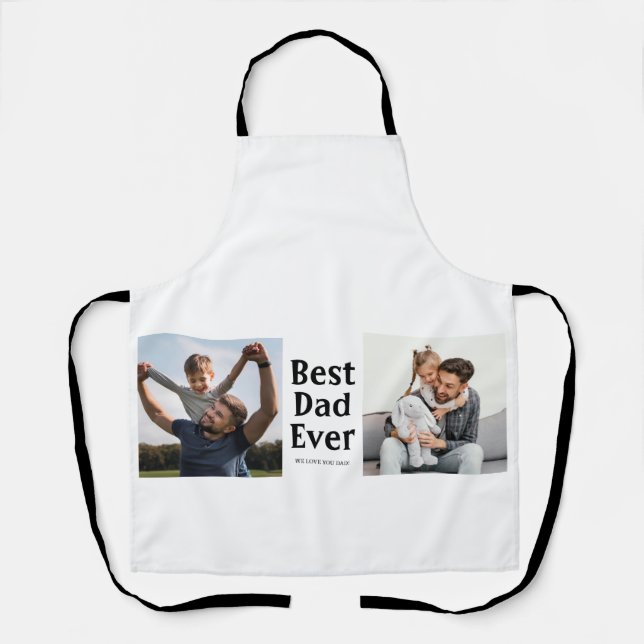 Best Dad Ever 2 Photo Collage Father's day Gift  Apron (Front)