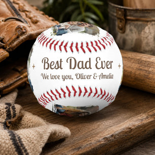 Best Dad Ever 2 Photo Keepsake Gift Baseball