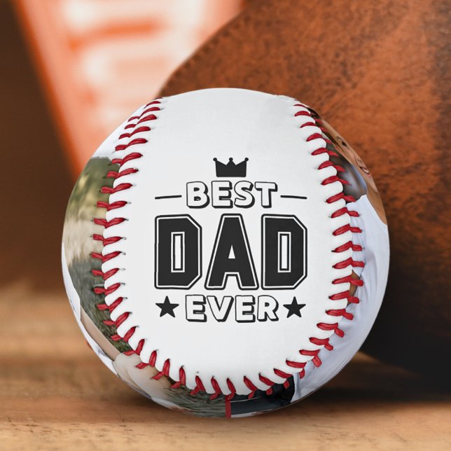 Best Dad Ever 2 Photo Personalised Message  Baseball (Creator Uploaded)