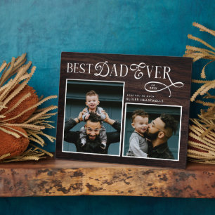  Best Dad Ever 2 Photos Fathers Day Rustic Wood Plaque
