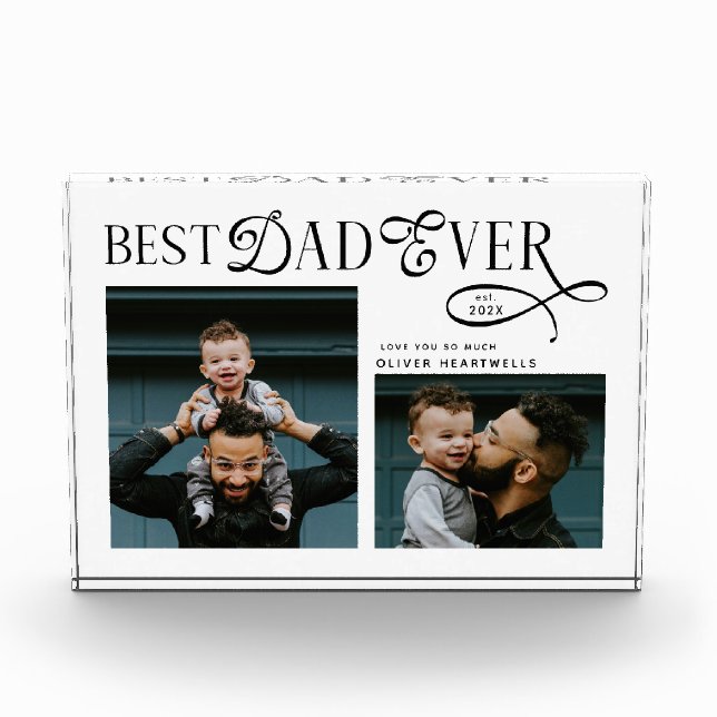  Best Dad Ever 2 Photos Modern Fathers Day Gifts (Front)