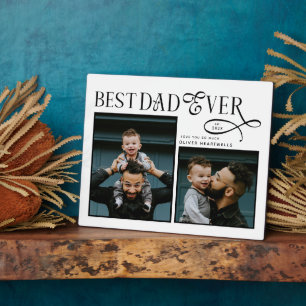  Best Dad Ever 2 Photos Modern Fathers Day Gifts Plaque