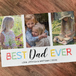 Best Dad Ever 3 Famiy Photo Jigsaw Puzzle<br><div class="desc">Cute fathers photo puzzle,  add three of your own family photos of your children,  a colorful "best dad ever" typographic design,  and the kids names.</div>
