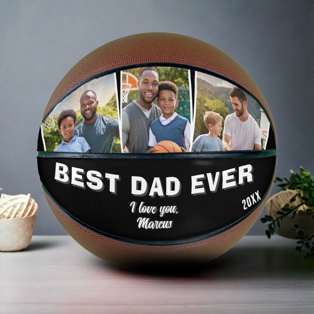 Best Dad Ever 3 Photo Collage Father Basketball (Creator Uploaded)