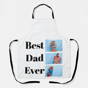 Best Dad ever 3 Photo Collage Father's Day Gift Apron