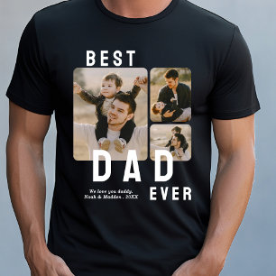 Best Dad Ever 3 Photo Collage Father's Day T-Shirt