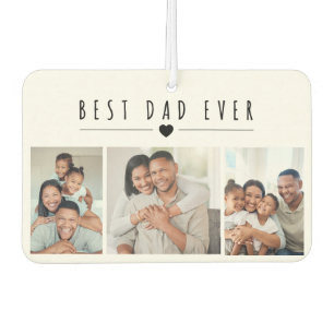 Best Dad Ever 3 Photo Collage Personalised Car Air Freshener