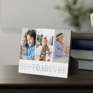 Best Dad Ever   3 Photo Father's Day Collage Plaque