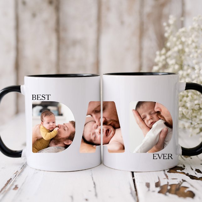 Best Dad Ever 3 Photo Minimalist Mug (Creator Uploaded)