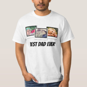 Best Dad Ever 3-Photo Snapshot Frames Color T-Shirt