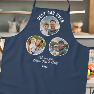 Best Dad Ever 3 Photos Father`s Day Keepsake Apron