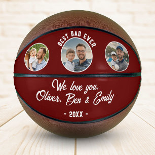 Best Dad Ever 3 Photos Father`s Day Keepsake Basketball