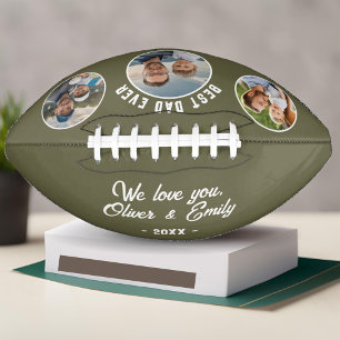 Best Dad Ever 3 Photos Father`s Day Keepsake Football