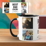 Best Dad Ever 4 Photo Collage Black Mug<br><div class="desc">Best Dad Ever 4 Photo Collage Black Coffee Mug. A sweet keepsake for father with 4 photos of his children. Add your family photos and add your names and text.</div>