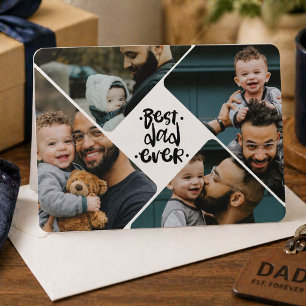 Best Dad Ever 4 Photo Collage Father's day Holiday Card