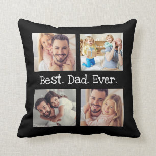 Best Dad Ever 4 Photo Collage Fun Keepsake Cushion