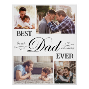 Best Dad Ever - 4 photo collage happy fathers day  Poster