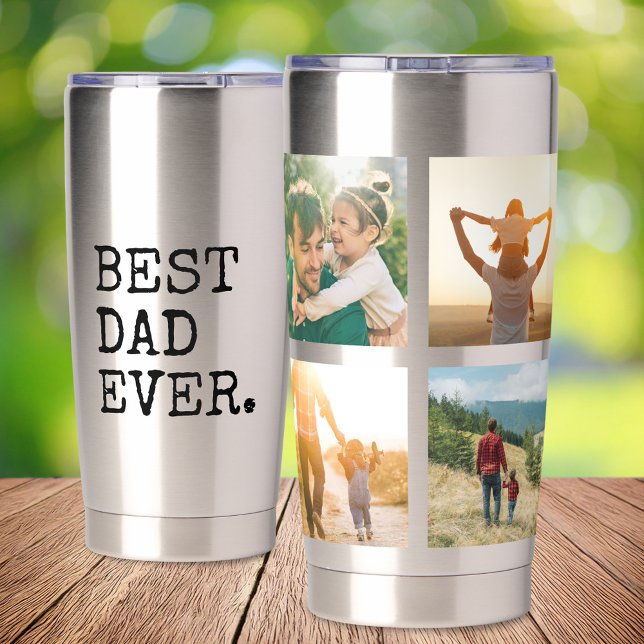 Best Dad Ever 4 Photo Collage Insulated Tumbler (Creator Uploaded)