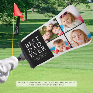 BEST DAD EVER 4 Photo Collage Personalised Golf Head Cover