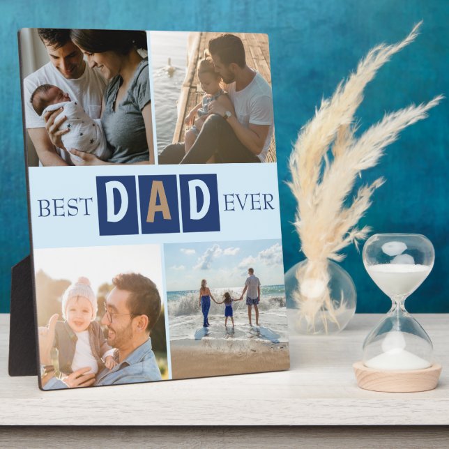 Best Dad Ever 4 Photo  Plaque (Side)
