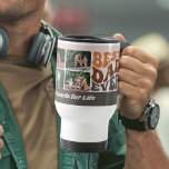 Best Dad Ever 4 Photo with Groovy Retro Typography Travel Mug<br><div class="desc">Best Dad Ever 4 photo coffee mug - fun and useful gift for dad for father's day etc. The design is lettered in groovy retry typography and the template is set up for you to add four of your favourite photos and your custom text on the bottom, such as kids...</div>
