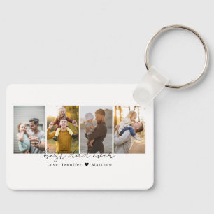 Best Dad Ever 4 Photos Collage Custom Keychain