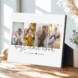 Best Dad Ever 4 Photos Collage Custom Plaque