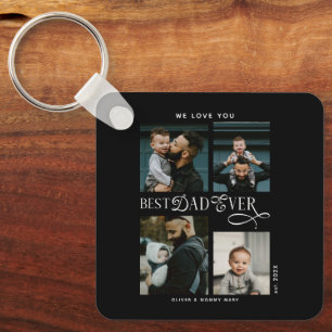 Best Dad Ever 4 Photos Modern Fathers Day Gifts Key Ring
