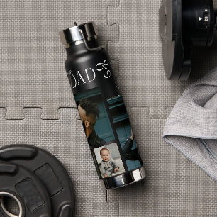 Best Dad Ever 4 Photos Modern Fathers Day Gifts Water Bottle
