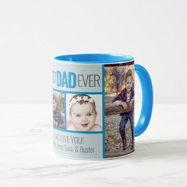 Best Dad Ever | 5 Photo Personalised Mug (Front Right)