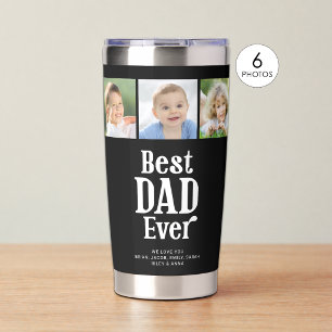 Best Dad Ever 6 Photos Custom Colour Insulated Tumbler