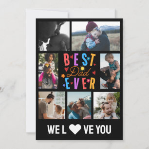 Best Dad Ever 7 Photo Collage Holiday Card