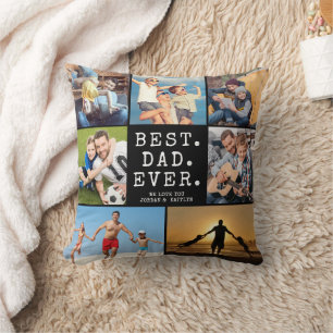 BEST DAD EVER 7 Photo Collage Your Color Cushion