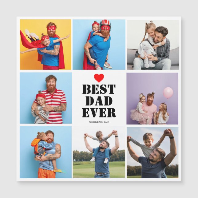 Best Dad Ever 8 Photo Collage Father's day Gift  (Front)