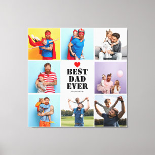 Best Dad Ever 8 Photo Collage Father's day Gift Canvas Print