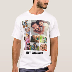 Best Dad Ever – 8 Photo Collage Frame Template T-Shirt