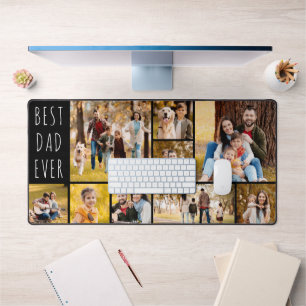 Best Dad Ever 9 Photo Collage Desk Mat